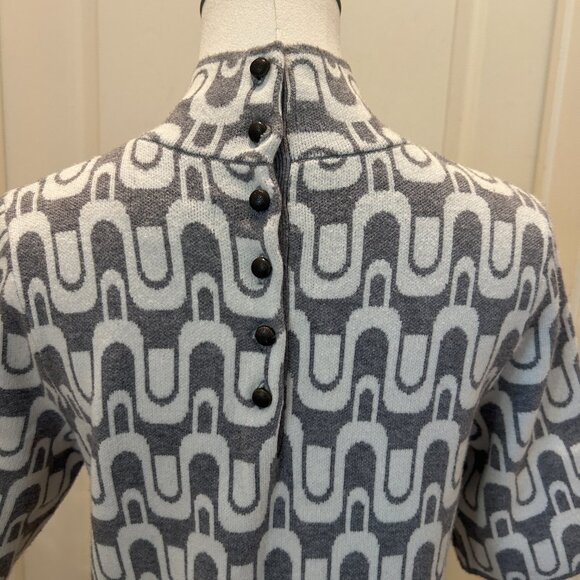 MAEVE The Annalise Mock-Neck Chenille Sweater Mini Dress in Medium Retro Mod - Picture 6 of 9